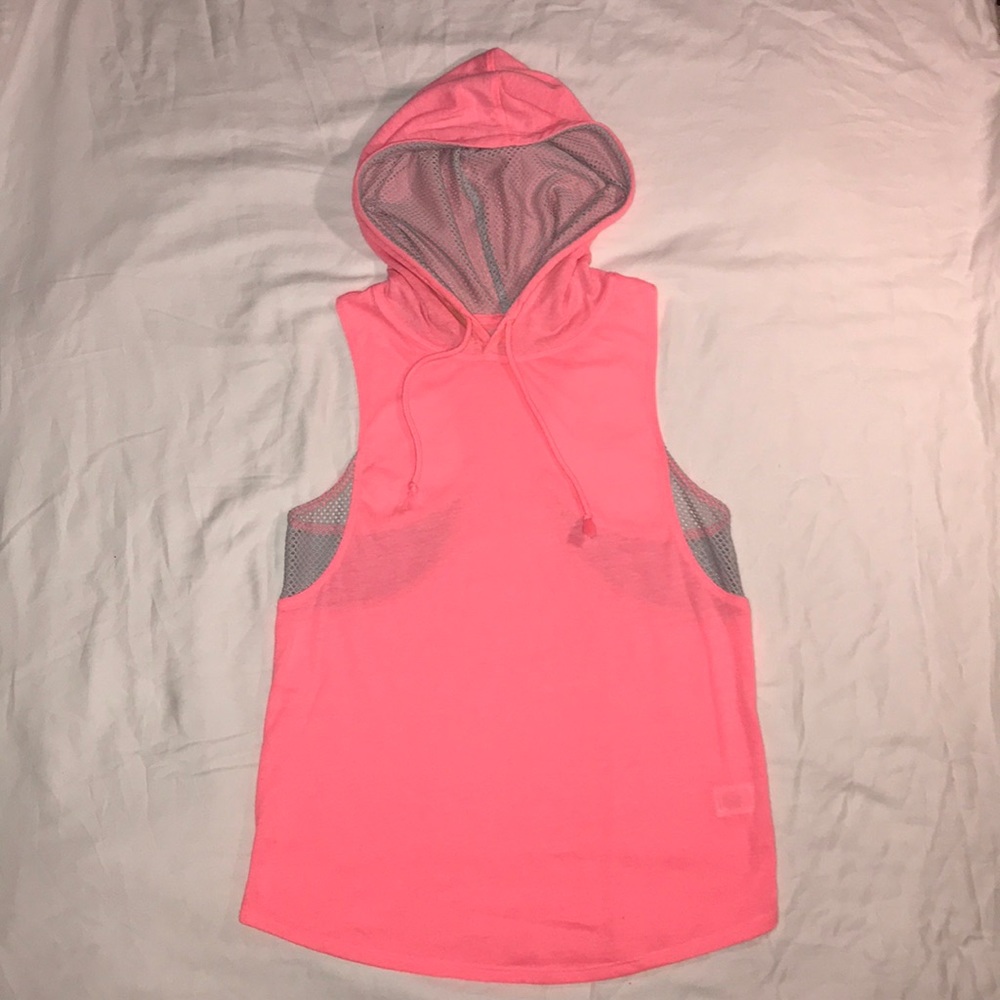 Pink and Gray Athletic Muscle Tank/Hoodie